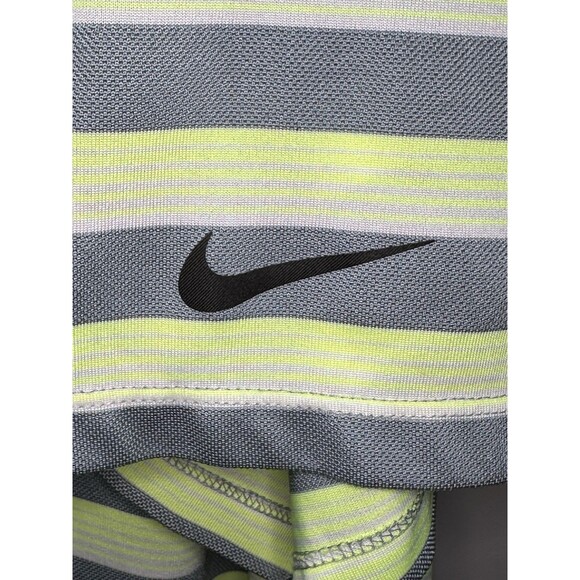 Nike Golf Dri Fit Polo Shirt Sz XXL Green Blue Stripes Swoosh - Picture 3 of 6